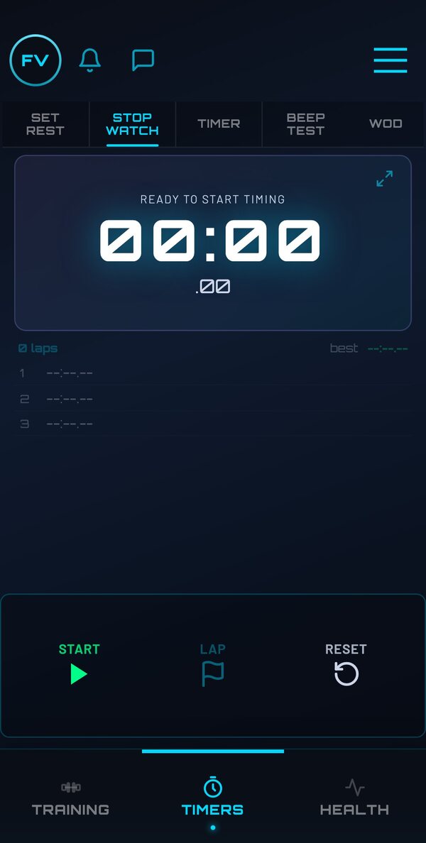 Stopwatch with a lap list